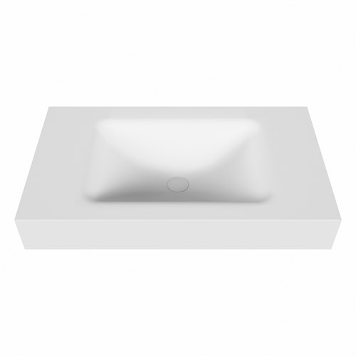 CLOUD Talc Lavabo suspendido de solid surface 81cm. Posición del fregadero Centro borde de 12cm de alto.-2