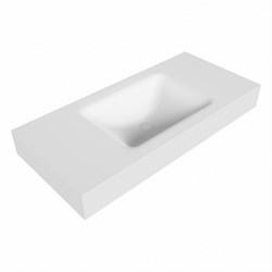 CLOUD Talc Lavabo mural solid surface 100cm. Position lavabo Centrée rebord 12cm.