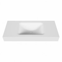 CLOUD Talc Lavabo sospeso à parete solid surface 100cm. Posizione lavabo Mittig bordo 12cm.-2