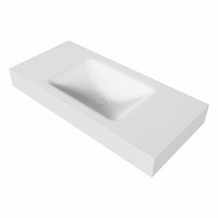 CLOUD Talc Wall-Hung Basin solid surface 100cm. Position basin Center rim 12cm.-3