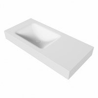 CLOUD Talc Lavabo mural solid surface 100cm. Position lavabo Gauche rebord 12cm.-3