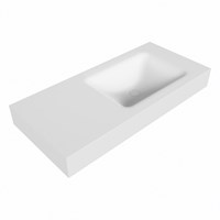 CLOUD Talc Lavabo mural solid surface 100cm. Position lavabo Droite rebord 12cm.