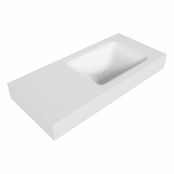 CLOUD Talc Lavabo mural solid surface 101cm. Position lavabo Droite rebord 12cm.