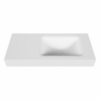 CLOUD Talc Lavabo mural solid surface 100cm. Position lavabo Droite rebord 12cm.-2