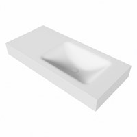CLOUD Talc Wall-Hung Basin solid surface 100cm. Position basin Right rim 12cm.-3