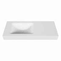 CLOUD Talc Lavabo sospeso à parete solid surface 111cm. Posizione lavabo Links bordo 12cm.-2