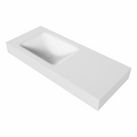 CLOUD Talc Lavabo mural solid surface 111cm. Position lavabo Gauche rebord 12cm.-3