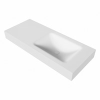 CLOUD Talc Lavabo mural solid surface 111cm. Position lavabo Droite rebord 12cm.-3