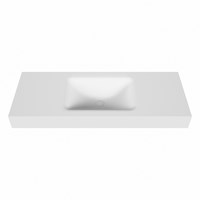 CLOUD Talc Lavabo mural solid surface 121cm. Position lavabo Centrée rebord 12cm.-2