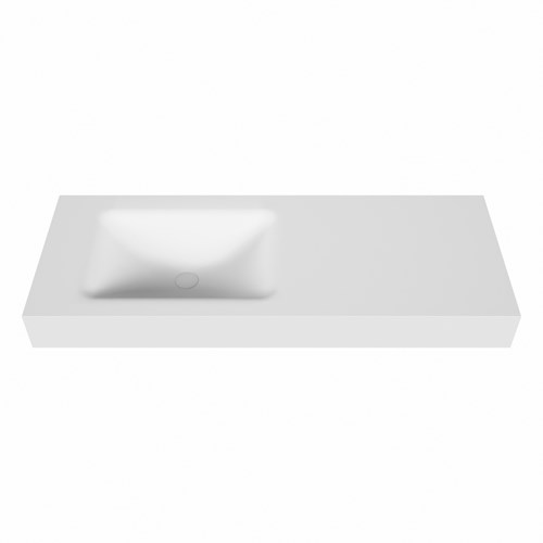 CLOUD Talc Lavabo mural solid surface 120cm. Position lavabo Gauche rebord 12cm.-2