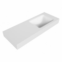 CLOUD Talc Wall-Hung Basin solid surface 120cm. Position basin Right rim 12cm.