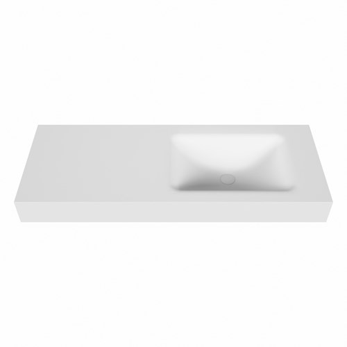 CLOUD Talc Wall-Hung Basin solid surface 120cm. Position basin Right rim 12cm.-2