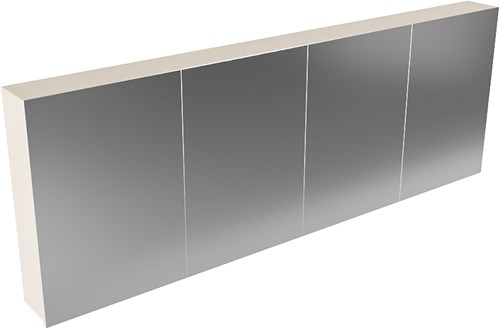 CUBB spiegelkast 200x70x16cm kleur linen met 4 deuren