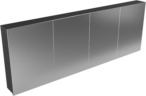 CUBB spiegelkast 200x70x16cm kleur urban met 4 deuren.