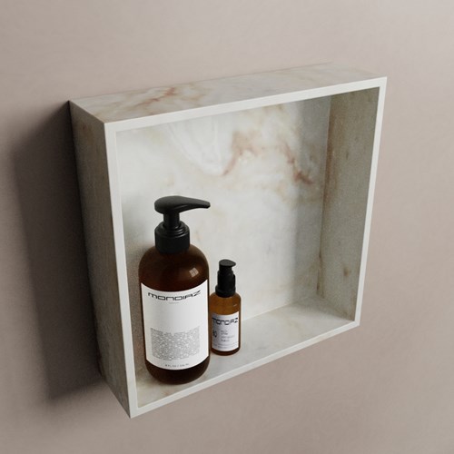 EASY Nicchia 29,5x29,5cm solid surface colore Frappe. 1 scomparto adatto per installazione a incasso o a parete.