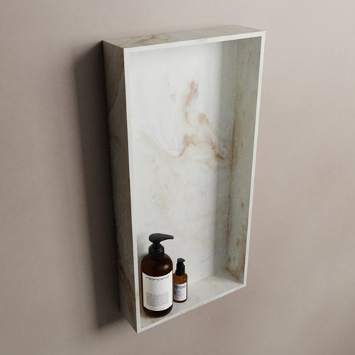 EASY Nis 59,5x29,5cm in solid surface kleur Frappe. 1 vak  geschikt voor in- of opbouw