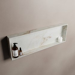 EASY Nis 89,5x29,5cm in solid surface kleur Frappe. 1 vak  geschikt voor in- of opbouw