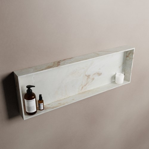 EASY Nis 89,5x29,5cm in solid surface kleur Frappe. 1 vak  geschikt voor in- of opbouw