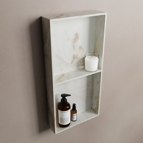 EASY Nis 59,5x29,5cm in solid surface kleur Frappe. 2 vakken geschikt voor in- of opbouw