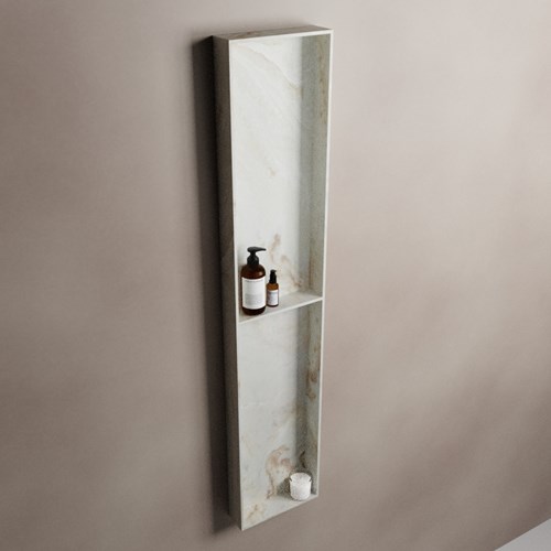EASY Nis 89,5x29,5cm in solid surface kleur Frappe. 2 vakken geschikt voor in- of opbouw