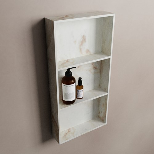 EASY Nis 59,5x29,5cm in solid surface kleur Frappe. 3 vakken  geschikt voor in- of opbouw