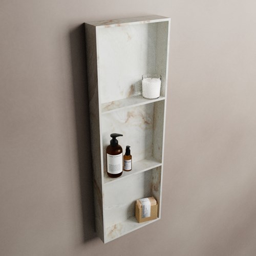 EASY Nis 89,5x29,5cm in solid surface kleur Frappe. 3 vakken  geschikt voor in- of opbouw