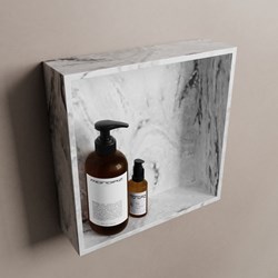EASY Duschnische 29,5x29,5cm solid surface farbe Glace. 1 Fach geeignet für Einbau und Aufbau.