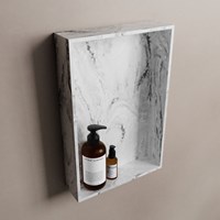 EASY Nicho de ducha 44,5x29,5cm solid surface color Glace. 1 compartimento apto para instalación empotrada y sobreponer.