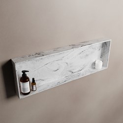 EASY Nis 89,5x29,5cm in solid surface kleur Glace. 1 vak  geschikt voor in- of opbouw
