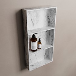 EASY Nis 59,5x29,5cm in solid surface kleur Glace. 3 vakken  geschikt voor in- of opbouw