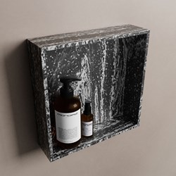 EASY Nicho de ducha 29,5x29,5cm solid surface color Lava. 1 compartimento apto para instalación empotrada y sobreponer.