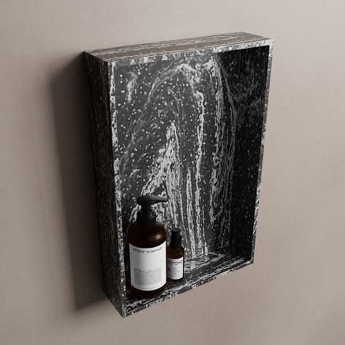 EASY Nis 44,5x29,5cm in solid surface kleur Lava. 1 vak  geschikt voor in- of opbouw