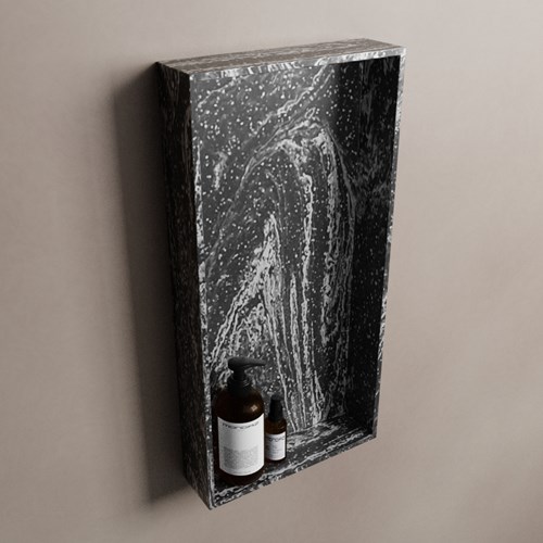 EASY Nis 59,5x29,5cm in solid surface kleur Lava. 1 vak  geschikt voor in- of opbouw