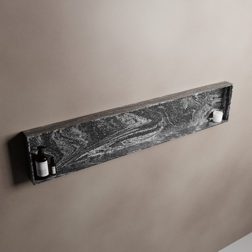 EASY Nis 149,5x29,5cm in solid surface kleur Lava. 1 vak  geschikt voor in- of opbouw