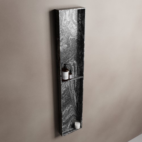 EASY Nis 89,5x29,5cm in solid surface kleur Lava. 2 vakken geschikt voor in- of opbouw