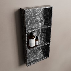 EASY Nis 59,5x29,5cm in solid surface kleur Lava. 3 vakken  geschikt voor in- of opbouw