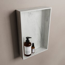 EASY Duschnische 44,5x29,5cm solid surface farbe Opalo. 1 Fach geeignet für Einbau und Aufbau.