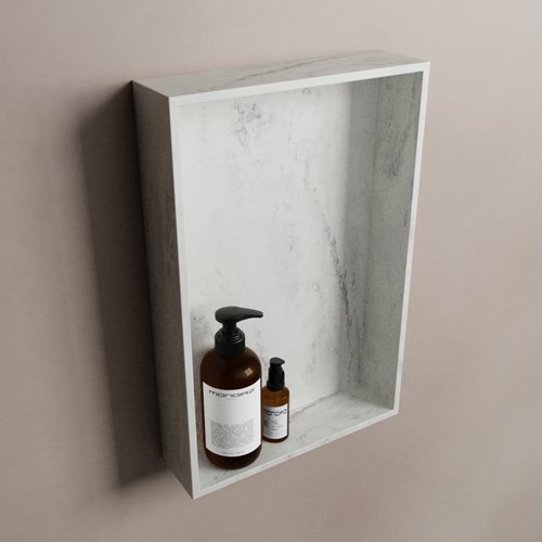 EASY Nis 44,5x29,5cm in solid surface kleur Opalo. 1 vak  geschikt voor in- of opbouw