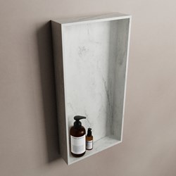 EASY Nis 59,5x29,5cm in solid surface kleur Opalo. 1 vak  geschikt voor in- of opbouw