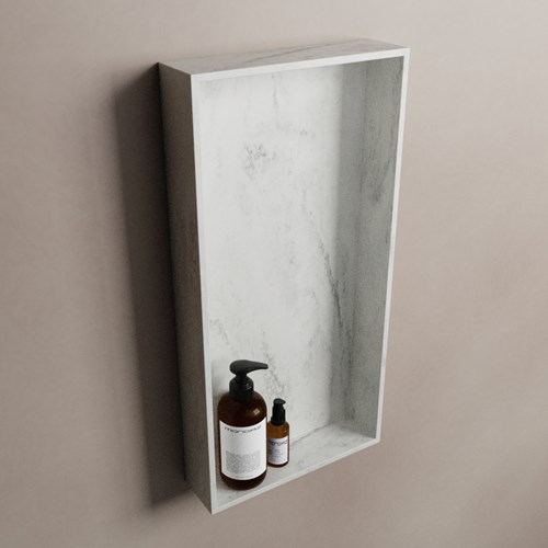 EASY Nis 59,5x29,5cm in solid surface kleur Opalo. 1 vak  geschikt voor in- of opbouw