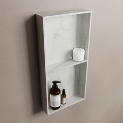 EASY Nis 59,5x29,5cm in solid surface kleur Opalo. 2 vakken geschikt voor in- of opbouw