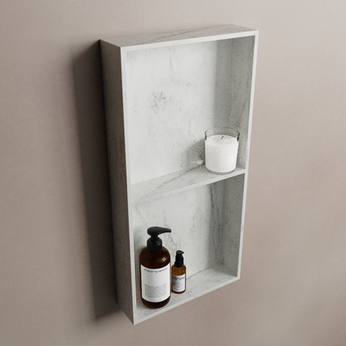 EASY Nis 59,5x29,5cm in solid surface kleur Opalo. 2 vakken geschikt voor in- of opbouw
