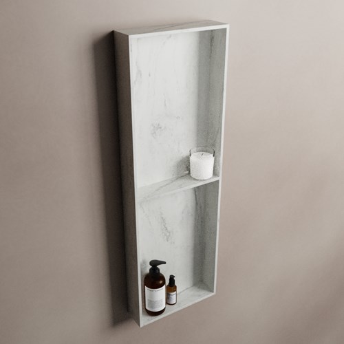 EASY Nis 149,5x29,5cm in solid surface kleur Opalo. 2 vakken geschikt voor in- of opbouw