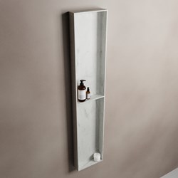 EASY Nis 89,5x29,5cm in solid surface kleur Opalo. 2 vakken geschikt voor in- of opbouw