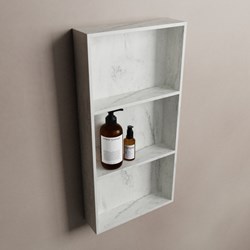 EASY Nis 59,5x29,5cm in solid surface kleur Opalo. 3 vakken  geschikt voor in- of opbouw