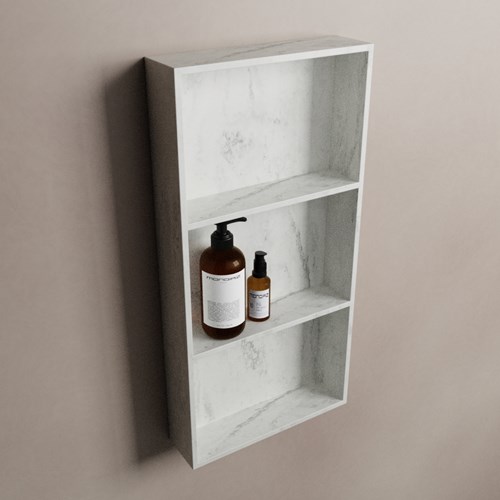 EASY Nis 59,5x29,5cm in solid surface kleur Opalo. 3 vakken  geschikt voor in- of opbouw