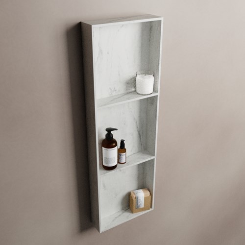 EASY Nis 89,5x29,5cm in solid surface kleur Opalo. 3 vakken  geschikt voor in- of opbouw