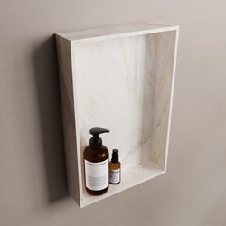 EASY Nicho de ducha 44,5x29,5cm solid surface color Ostra. 1 compartimento apto para instalación empotrada y sobreponer.