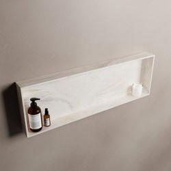 EASY Nis 89,5x29,5cm in solid surface kleur Ostra. 1 vak  geschikt voor in- of opbouw