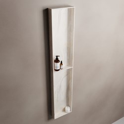 EASY Nis 89,5x29,5cm in solid surface kleur Ostra. 2 vakken geschikt voor in- of opbouw